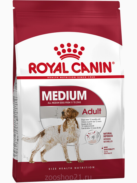 Корм Royal Canin Medium Adult для собак средних пород (11-25 кг), 1-7 лет, 3 кг