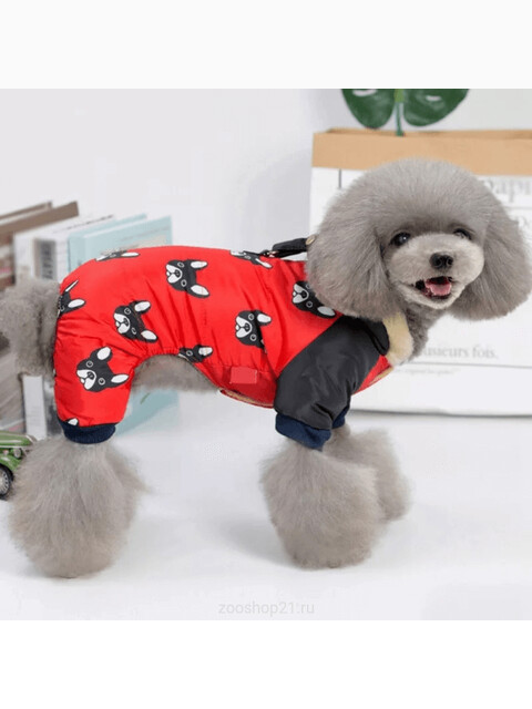 Комбинезон зимний Dogs, цвет красный, размер L (длина спины 33 см)