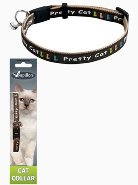 Papillon Ошейник для кошек "Китти" 10мм-21-33см, коричневый