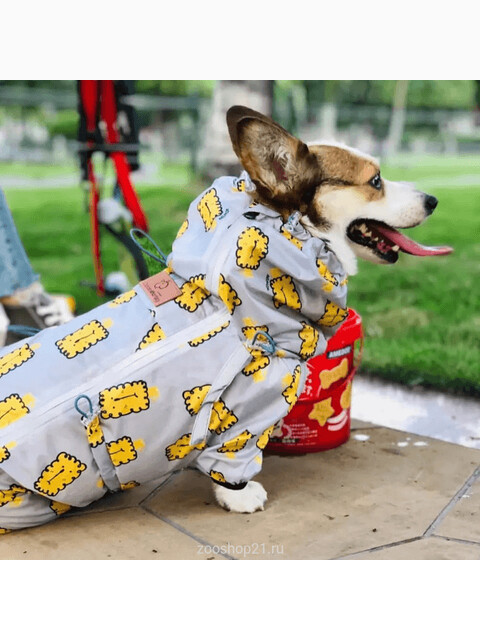 Комбинезон - дождевик "LeoDog" размер ХL (длина спины 37 см), серый