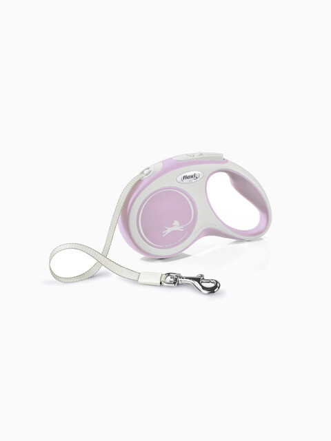 Поводок-рулетка Flexi New Comfort S лента, до 15 кг, 5 м розовый