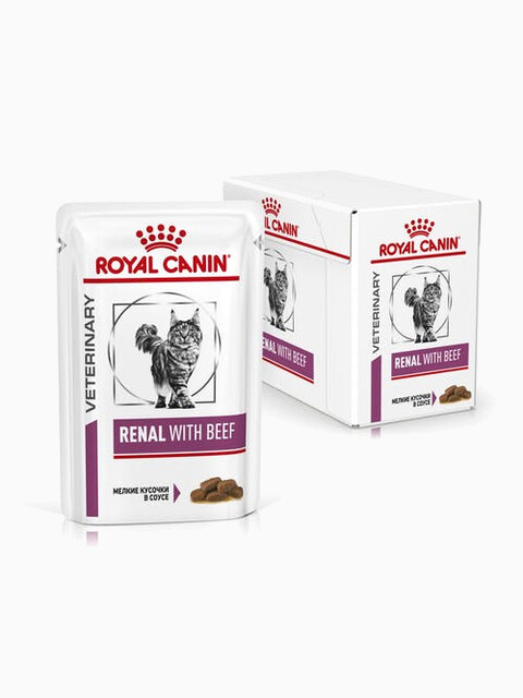 Корм Royal Canin Renal Beef (в соусе) для кошек при лечении почек, c говядиной 85 г
