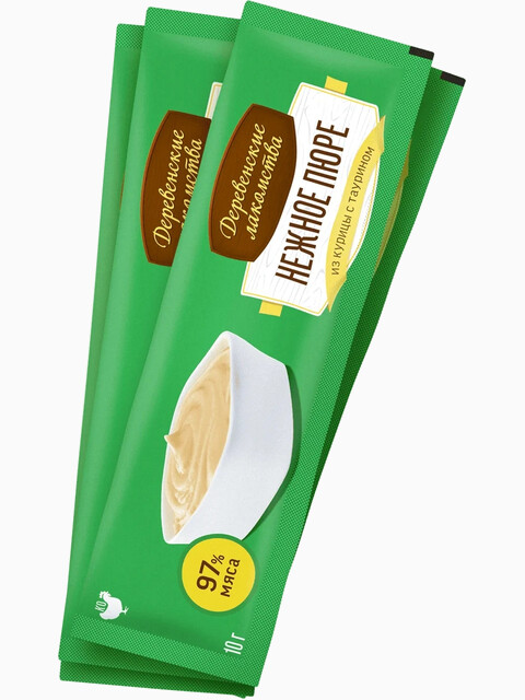 Деревенские лакомства Нежное пюре из курицы 10г (цена за 1шт)