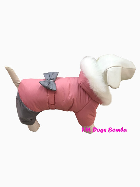 Зимний комбинезон для девочки пудровый AD-5/3, длина спины 25-29 см