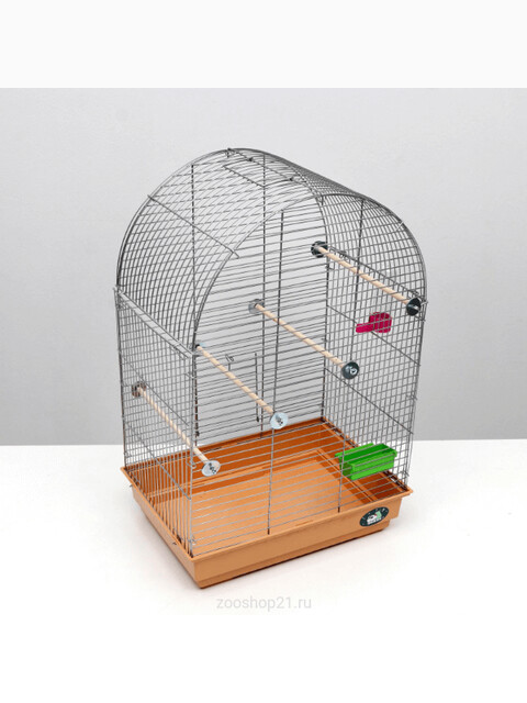 Клетка для птиц "Пижон" №101, хром , укомплектованная, 41 х 30 х 65 см, бежевая