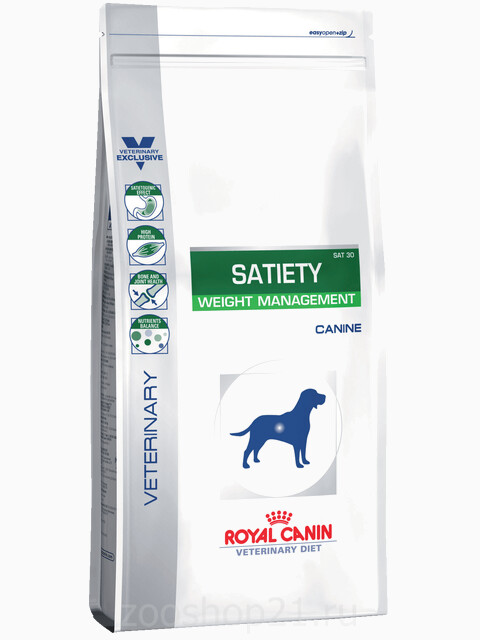 Корм Royal Canin Satiety Weight Management Sat 30 для собак при ожирении, 1.5 кг