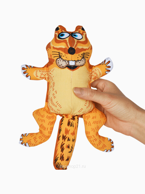 Fat Cat Хрустящая игрушка для собак "Хрустящий бурундучок", 15х22 см