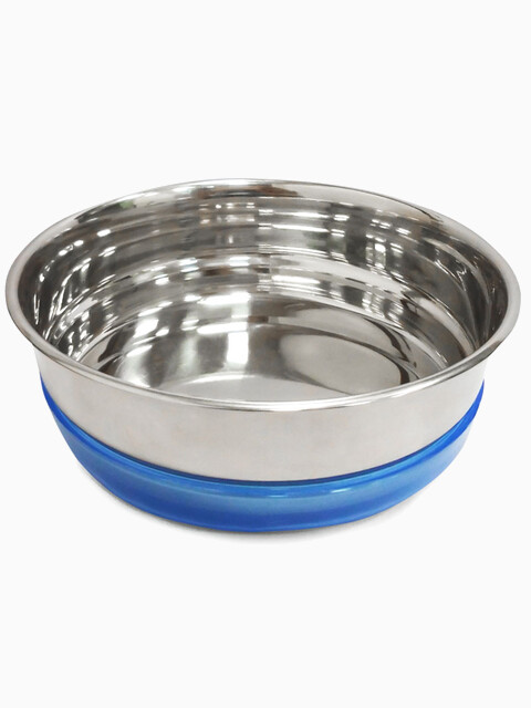 Миска металлическая с синей резинкой, 0,8л