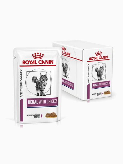 Корм Royal Canin Renal Chicken (в соусе) для кошек при лечении почек, c курицей 85 г