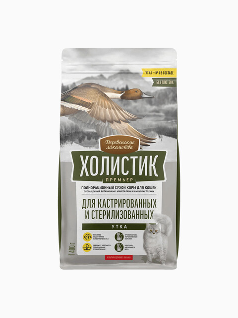 Корм Деревенские лакомства Холистик Премьер для собак малых пород, утка с рисом, 1 кг
