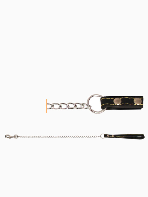 Поводок-цепь SHL3511 с кожаной ручкой, 3,5*1100мм