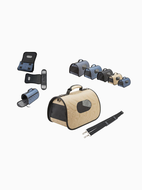 Сумка - переноска жёсткая PRESTIGE" №2 40,5*24*24см с карманом (нейлон Жаккард, пластик)