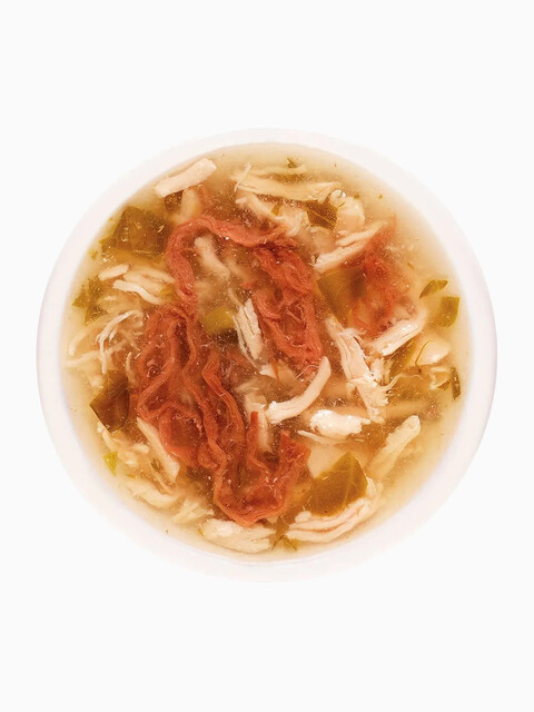 Корм Деревенские лакомства (консерв.) для кошек, суп из курицы с говядиной и шпинатом, 35 г