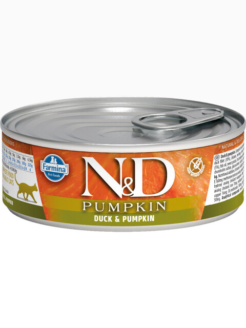 Корм Farmina N&D Pumpkin для кошек, утка с тыквой 80 г