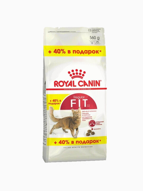 Корм Royal Canin Fit для взрослых кошек 1-7 лет, 400 г + 160 г в ПОДАРОК