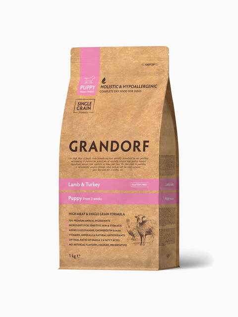Корм Grandorf для щенков  ягненок с индейкой, 1 кг