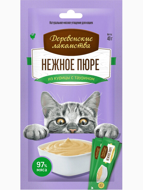 Деревенские лакомства Нежное пюре из курицы 10г (цена за 1шт)