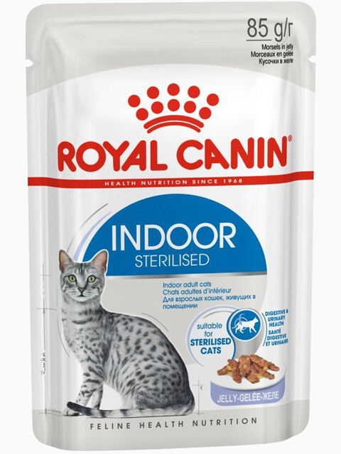 Корм Royal Canin Indoor Sterilized (в желе) для домашних стерилизованных кошек 1-7 лет, 85 г