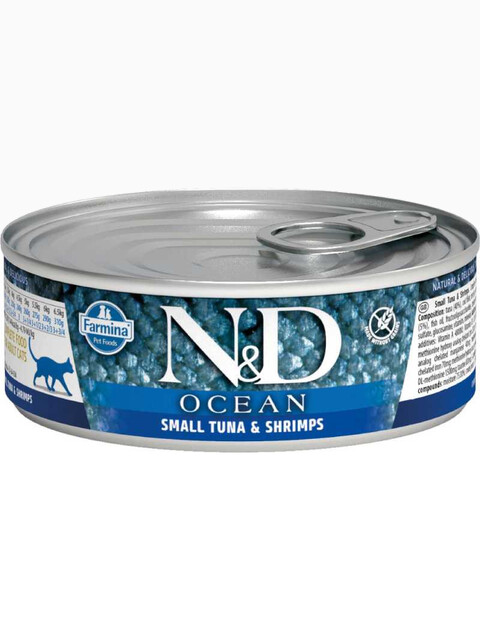 Корм Farmina N&D Ocean для кошек с тунцом и креветками 80г