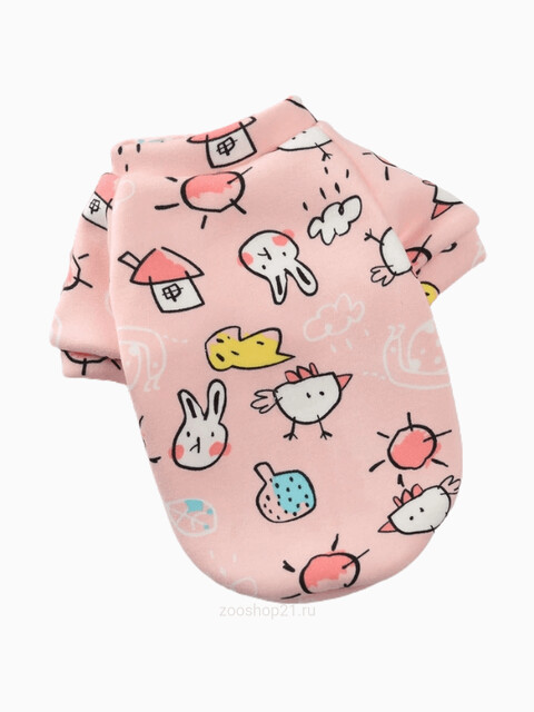 Толстовка "Яркий принт", размер ХS (длина спины 20 см), розовый