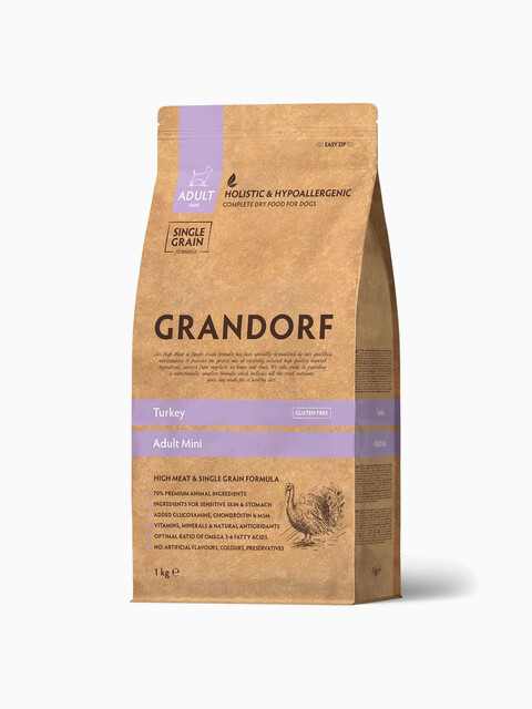 Корм Grandorf Adult Mini для собак мелких пород, индейка, 1 кг