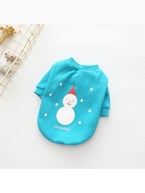 Свитер "Snowman", цвет голубой, размер L (длина спины 29 см)