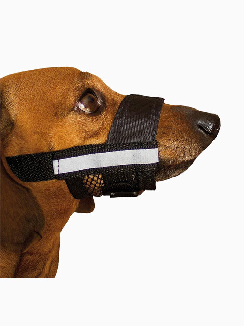 Намордник регулир. нейлон. №2 15-20см черный со светоотражающей лентой