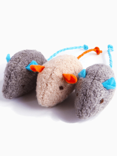 Игрушка для кошек Мышь с кошачьей мятой, 11 см