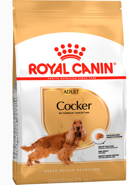 Корм Royal Canin Cocker Adult для кокер-спаниеля с 12 мес., 3 кг