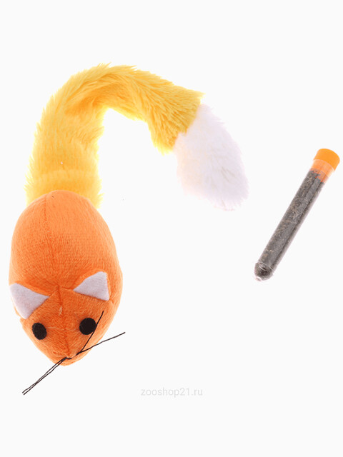 Игрушка мягкая для кошек "Мышь" с кошачьей мятой, 28 см