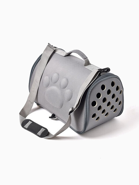 Сумка - переноска для животных "Лапка", 42х26х26 см, цвет серый
