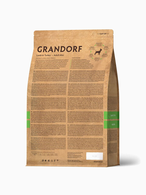 Корм Grandorf Lamb&Turkey Adult Mini для собак мелких пород, ягненок с индейкой, 1 кг