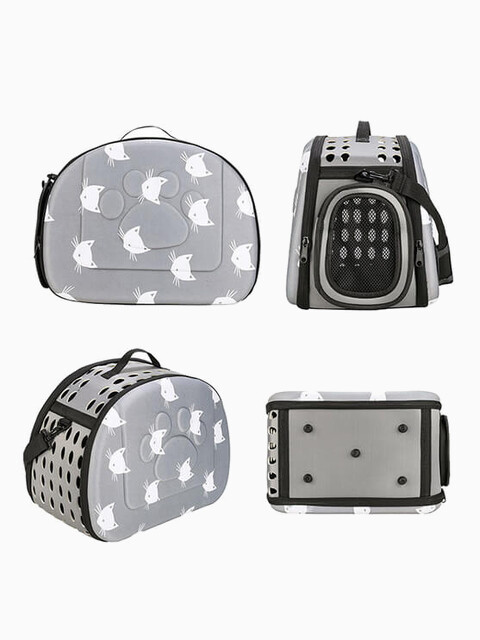 Сумка - переноска для животных "Котики", 42х33х28,5 см, серый