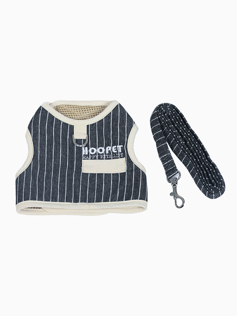 Комплект шлейка и поводок Hoopet в полоску, размер L (обхват груди 43-50 см)