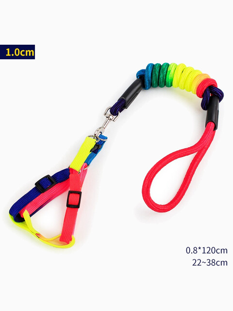 Шлейка+поводок для кошек "Радуга" 0,8 см, 22-38 см