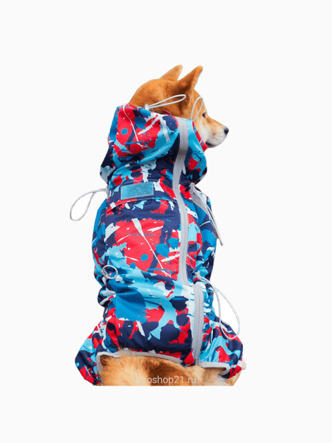 Комбинезон - дождевик "LeoDog" размер 6ХL (длина спины 60 см), синий