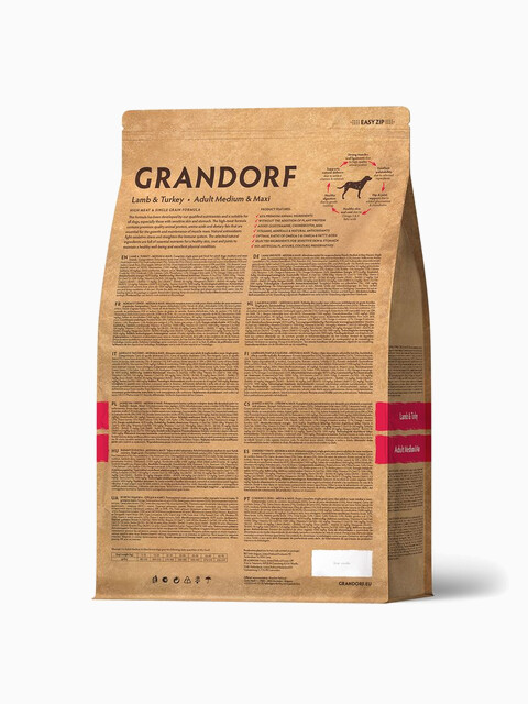 Корм Grandorf Medium & Maxi Holistic Lamb & Turkey для собак средних и крупных пород, ягненок с индейкой, 3 кг