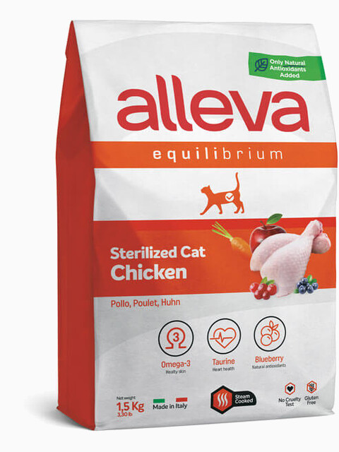 Корм Alleva Equilibrium Sterilized Cat Chicken для стерилизованных кошек курица, 400 г