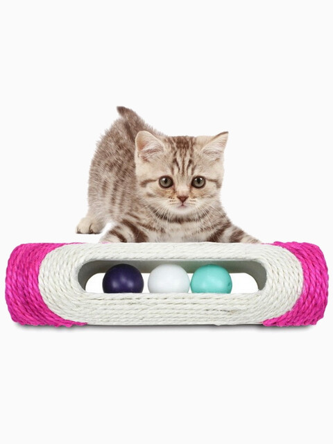 Игрушка - когтеточка сизалевая с шариками, 29 х 7,5 см микс цветов
