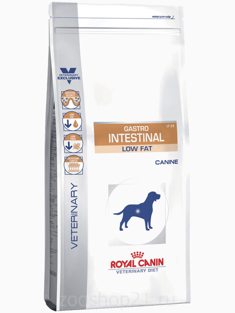 Корм Royal Canin Gastro Intestinal Low Fat LF22 для собак при лечении ЖКТ (низкокалор-ый) , 1.5 кг