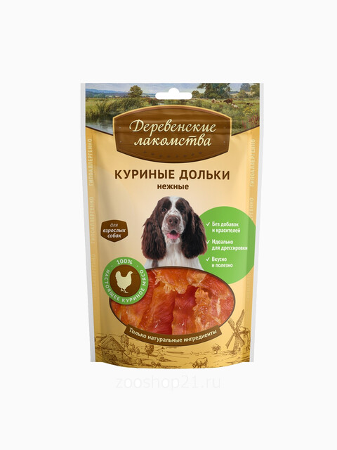 Деревенские лакомства Куриные дольки нежные (100% мясо), 0,09 кг