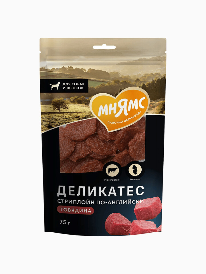 Мнямс Деликатес "Стриплойн по-английски" для собак 75 г