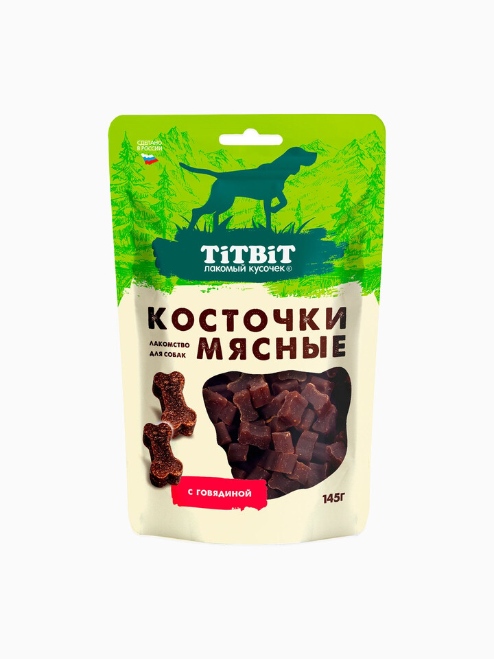 Titbit Косточки мясные для собак с говядиной, 145г