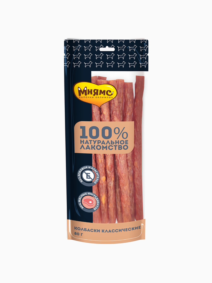 Мнямс На каждый день для собак Колбаски классические 80 г