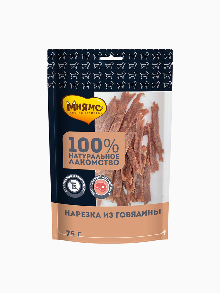 Мнямс На каждый день для собак Нарезка из говядины 75 г