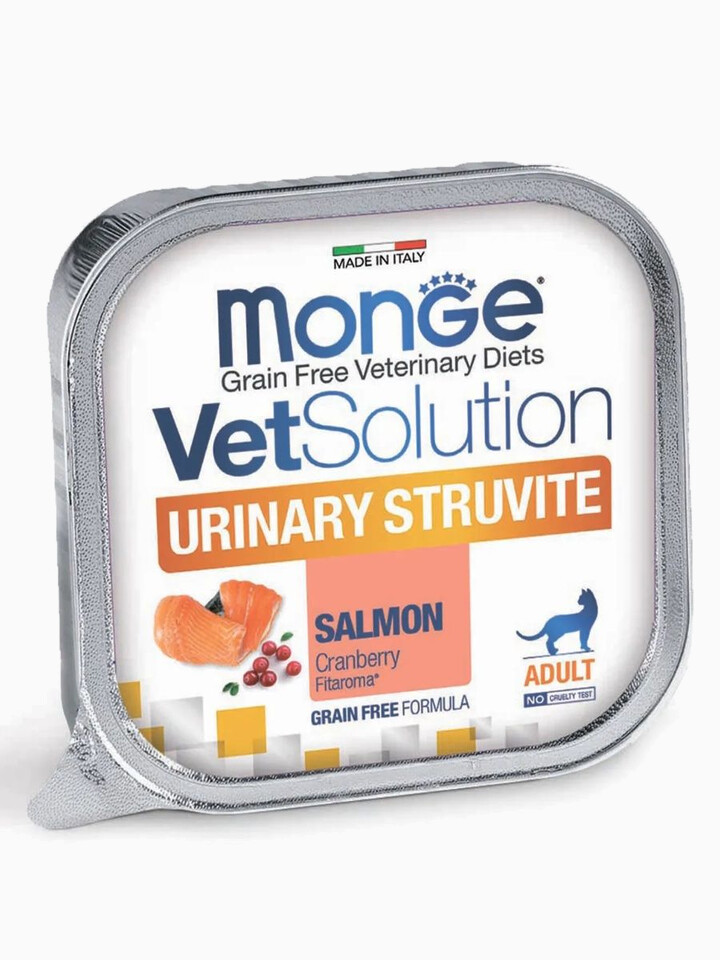 Корм Monge VetSolution Cat Urinary Struvite, для кошек при заболеваниях мочеполовой системы и струвитном течении МКБ, 100г