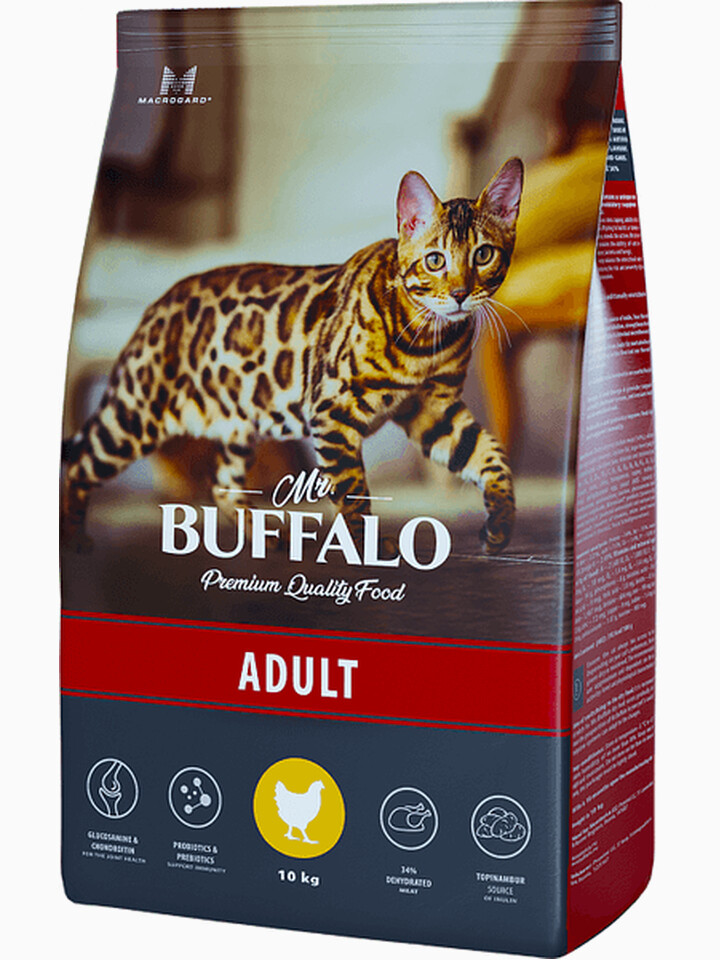 Корм MR.BUFFALO ADULT для взрослых кошек с курицей, 10 кг