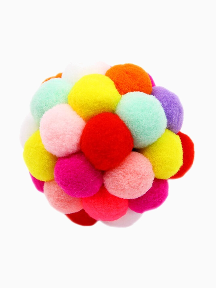 Игрушка звенящая мягкая для кошек "Радужный мячик", 6 см