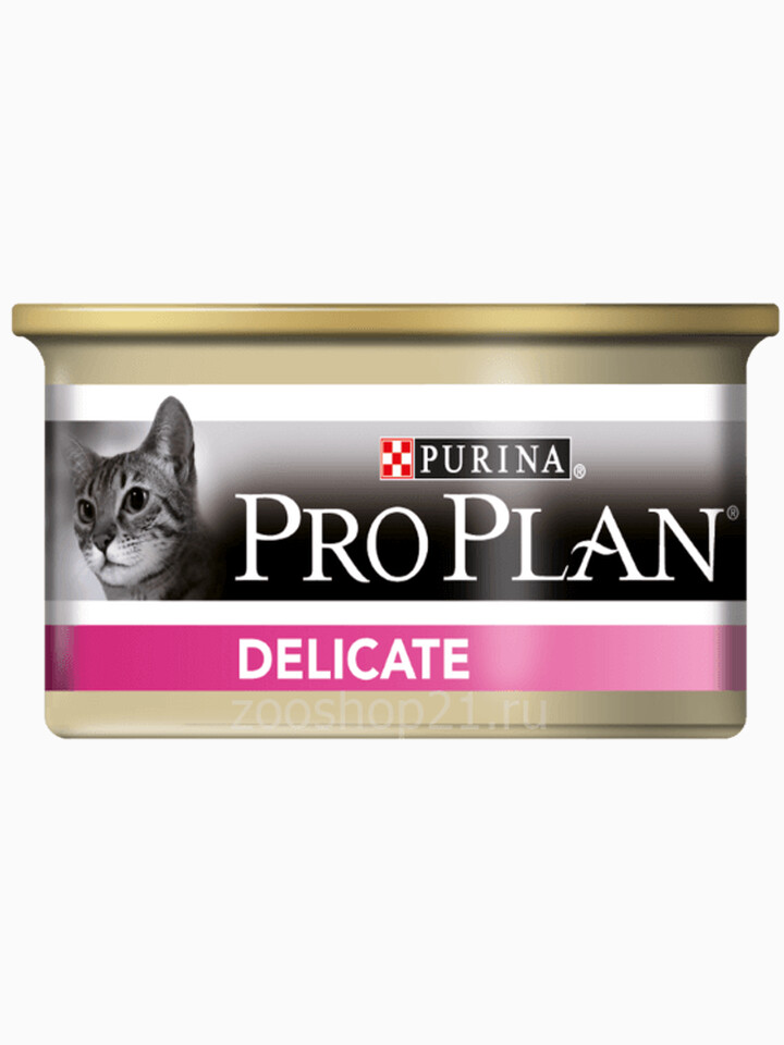 Корм PRO PLAN Delicate для кошек с чувствительным пищеварением и привередливых к еде с индейкой, 85 г