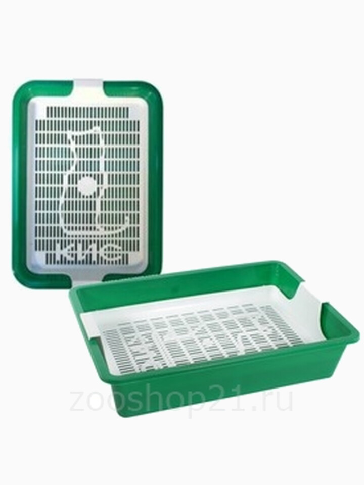 Туалет для кошек "Кис" большой с сеткой 40х26,5х6,5 см